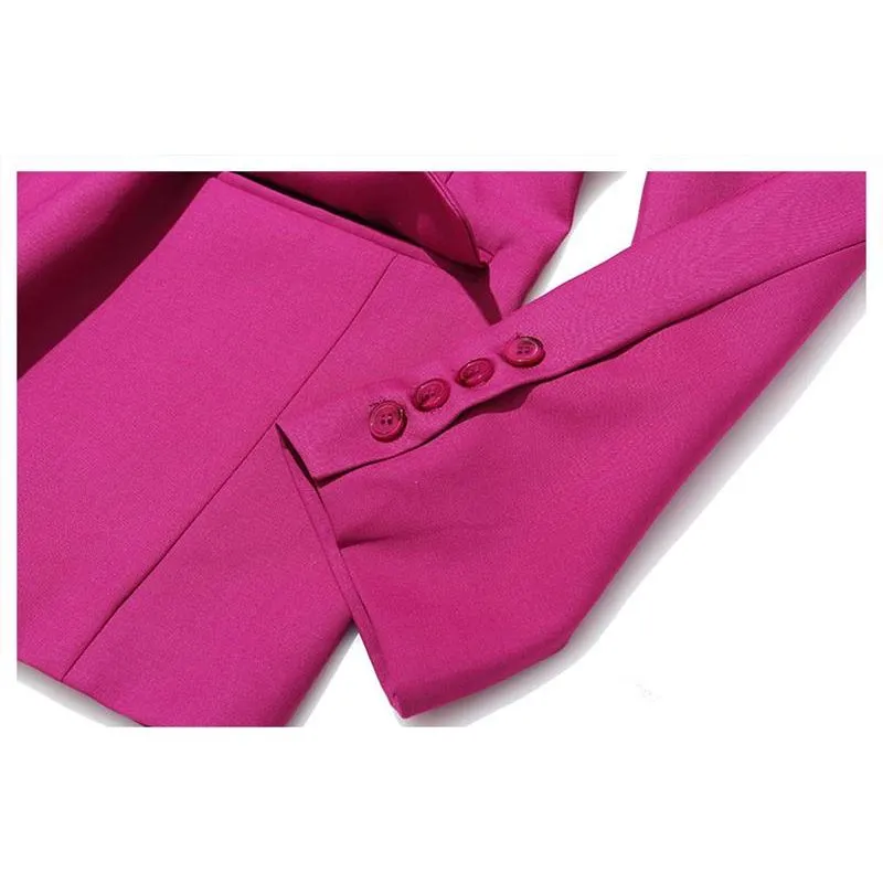 The Magenta Pleated Blazer