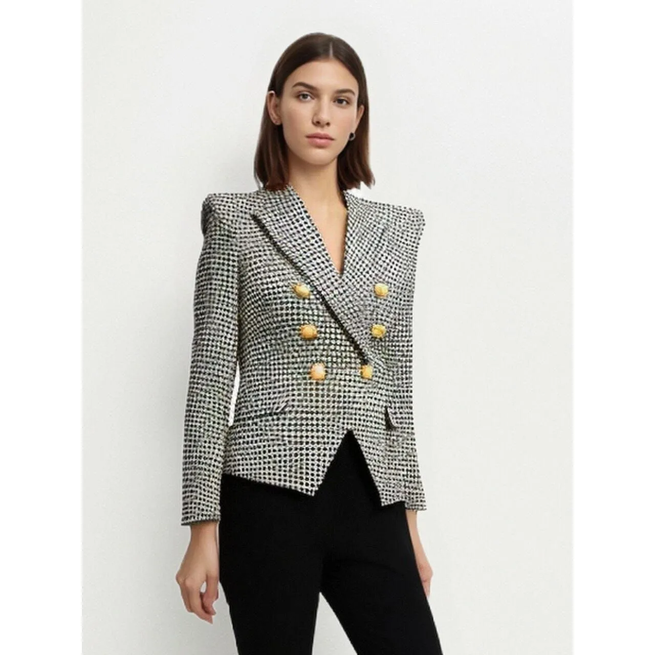 The Paulette Slim Fit Houndstooth Blazer