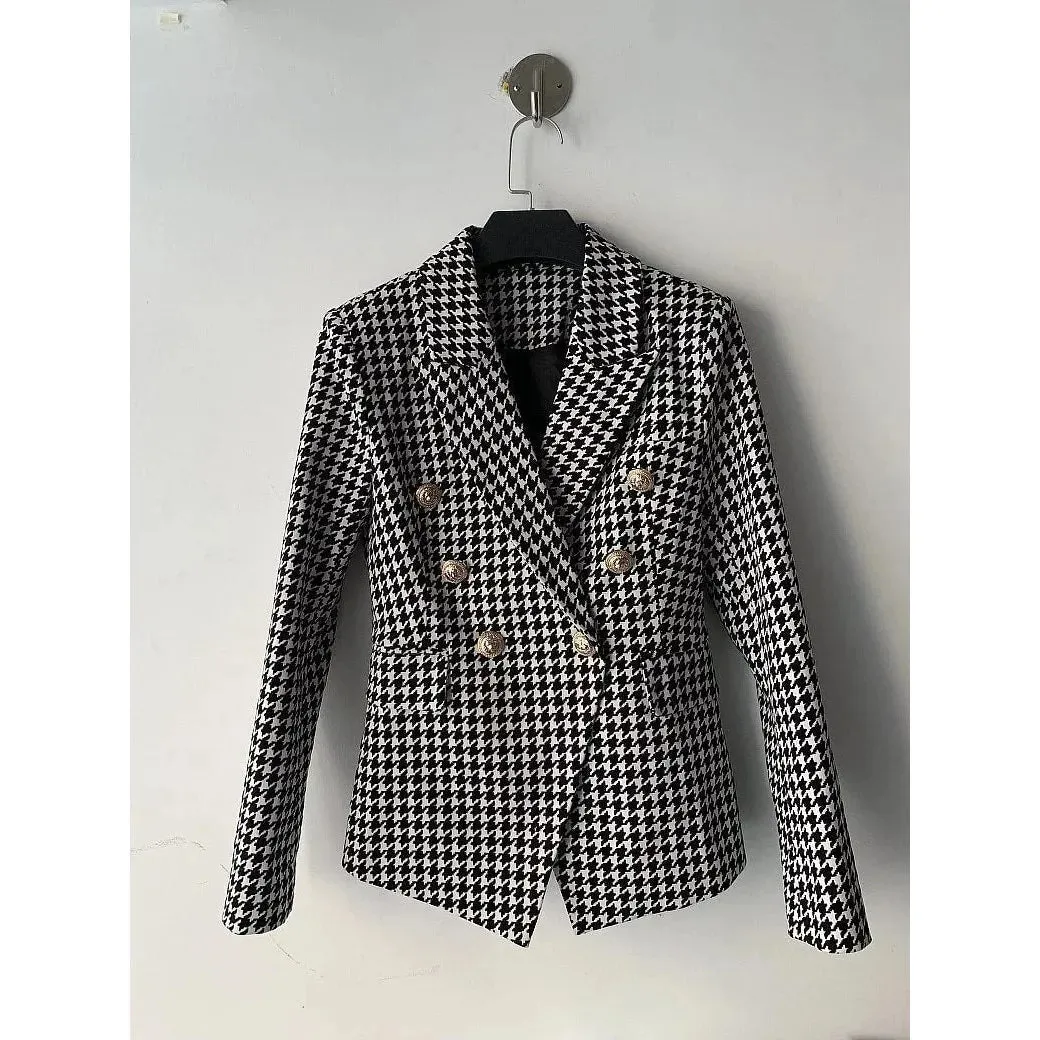 The Paulette Slim Fit Houndstooth Blazer