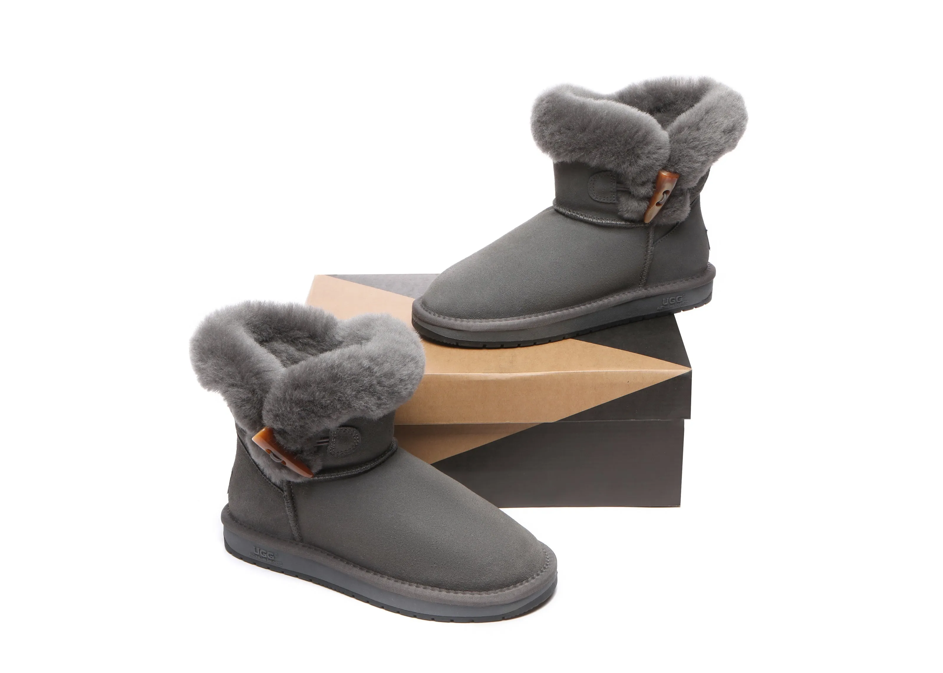 Tiara Fluffy Top Women Mini UGG Boots