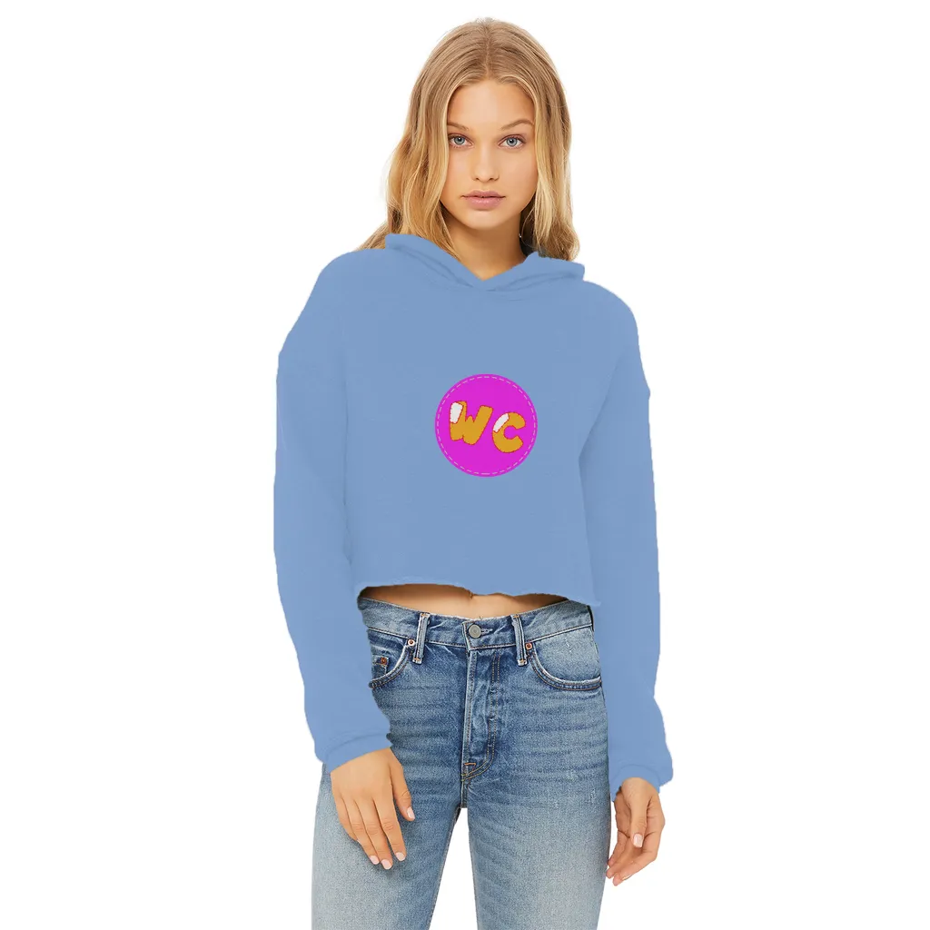 wacky Ladies Cropped Raw Edge Hoodie