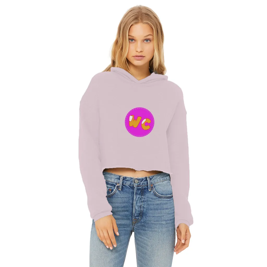 wacky Ladies Cropped Raw Edge Hoodie