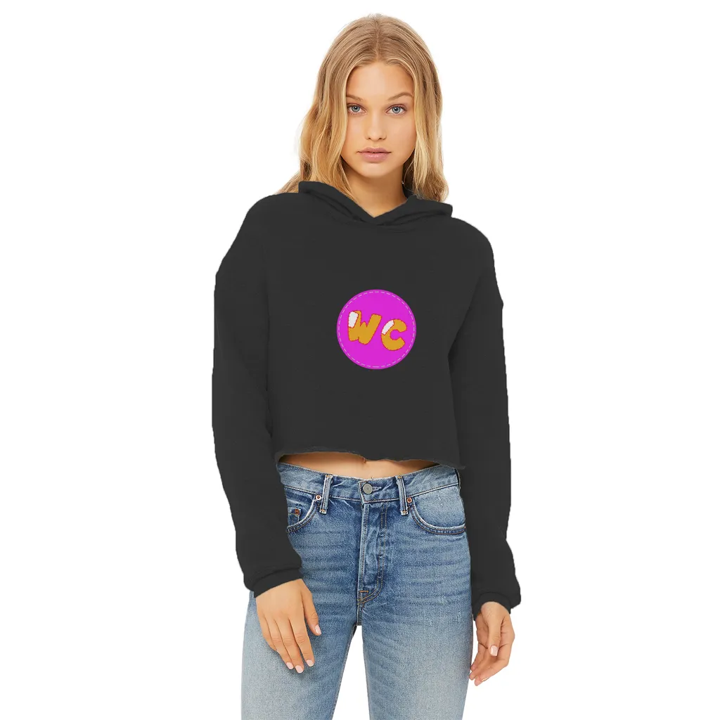 wacky Ladies Cropped Raw Edge Hoodie