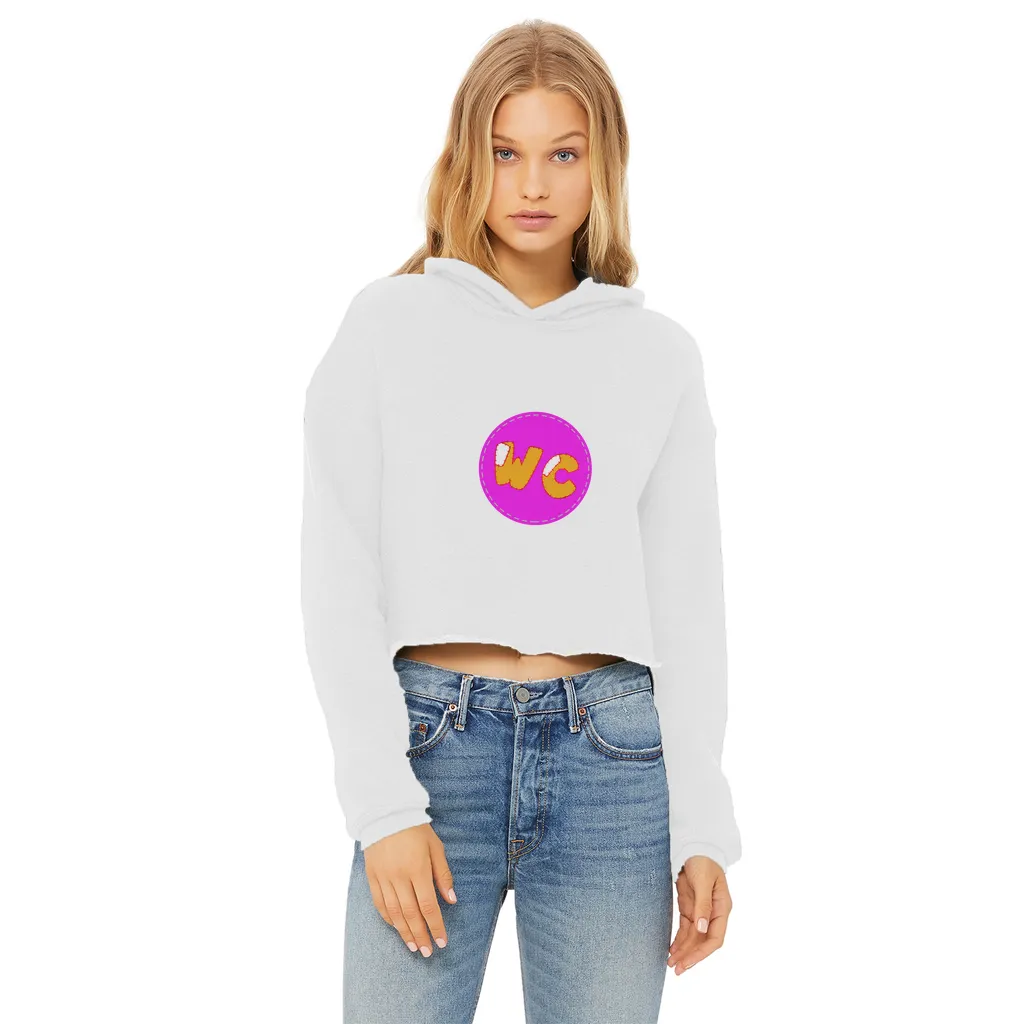 wacky Ladies Cropped Raw Edge Hoodie