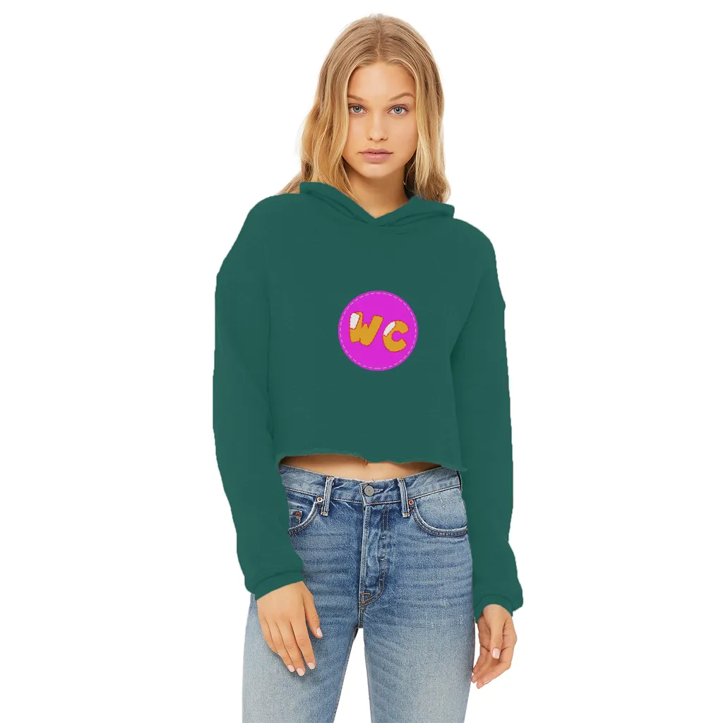 wacky Ladies Cropped Raw Edge Hoodie