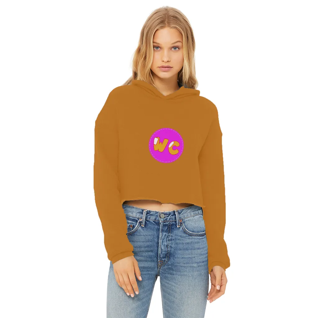 wacky Ladies Cropped Raw Edge Hoodie