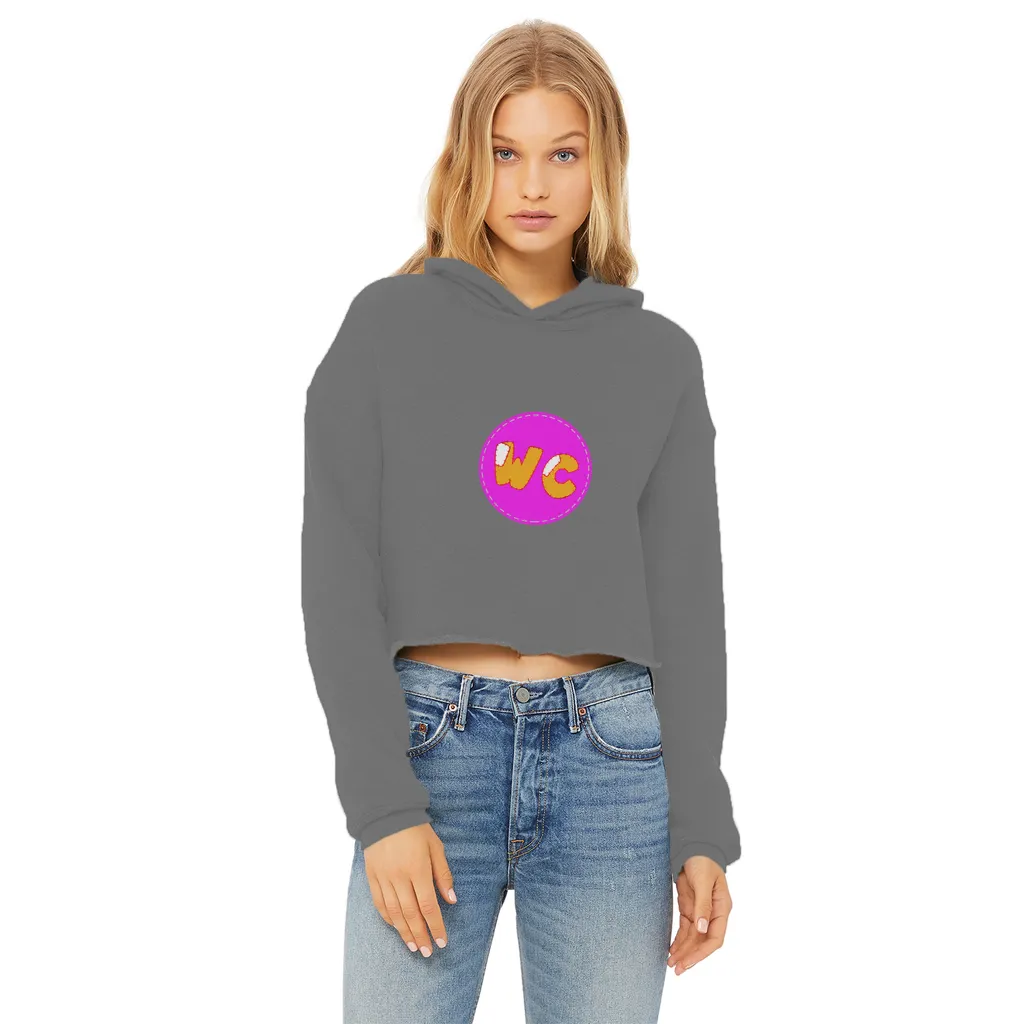 wacky Ladies Cropped Raw Edge Hoodie