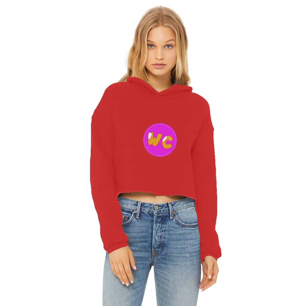 wacky Ladies Cropped Raw Edge Hoodie