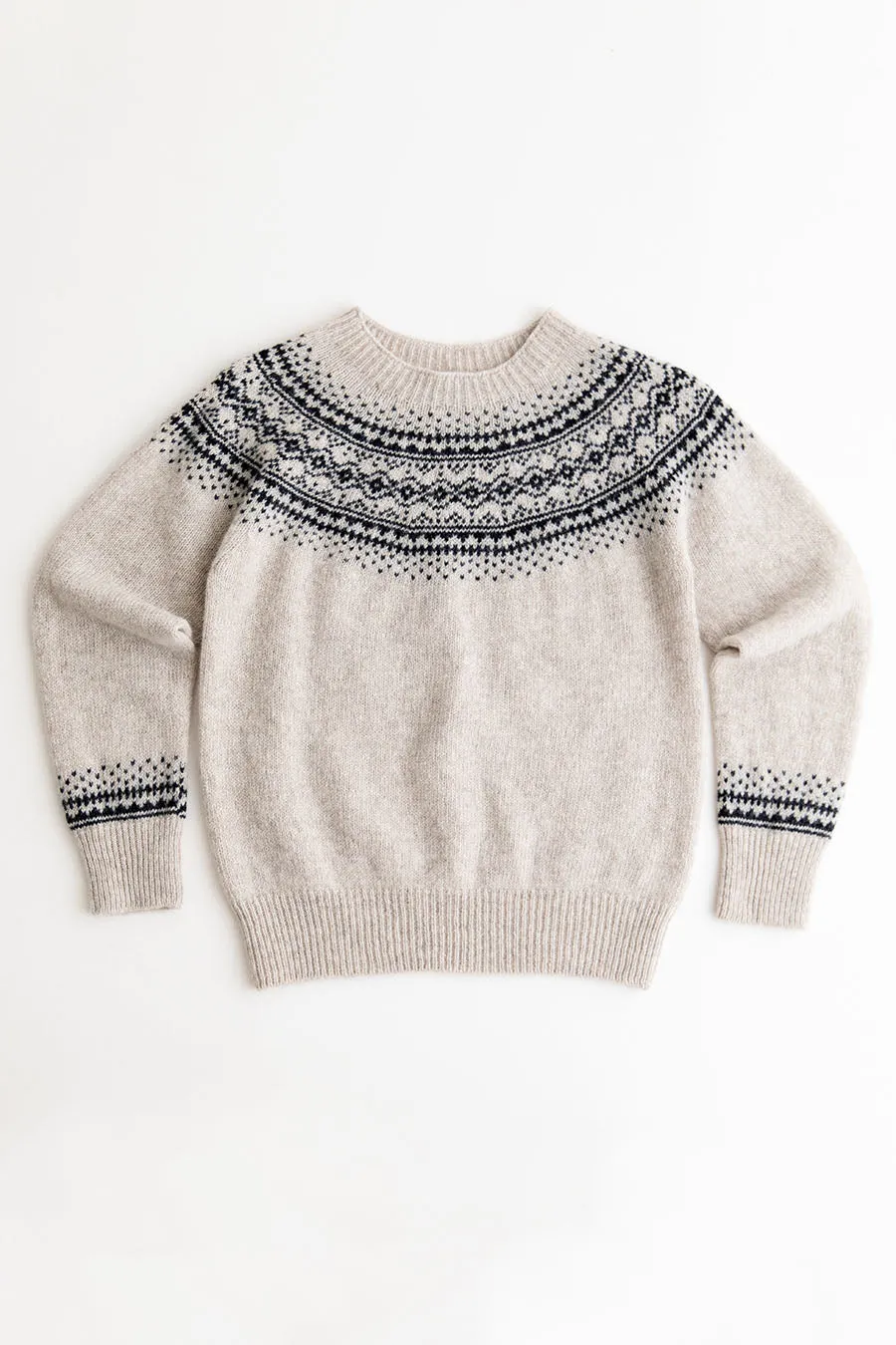 Womens Aviemore Yoke Fair Isle Jumper - beige