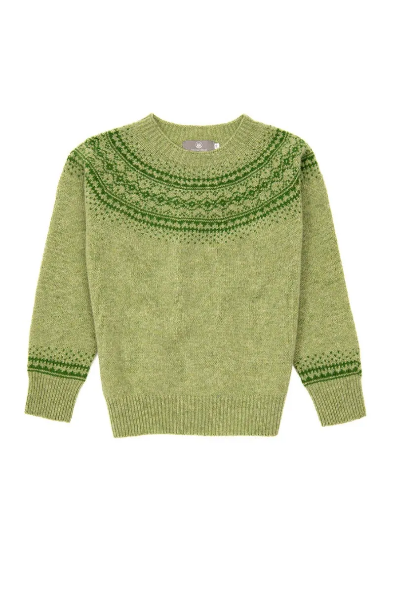 Womens Aviemore Yoke Fair Isle Jumper - Spring Meadow