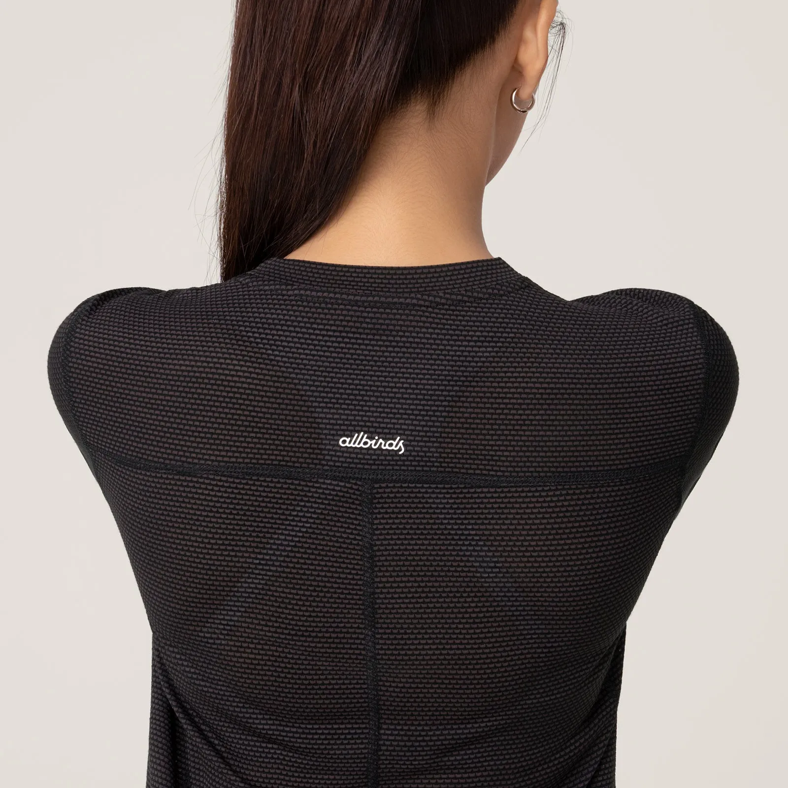 Women's Natural Run Long Sleeve Tee - Natural Black