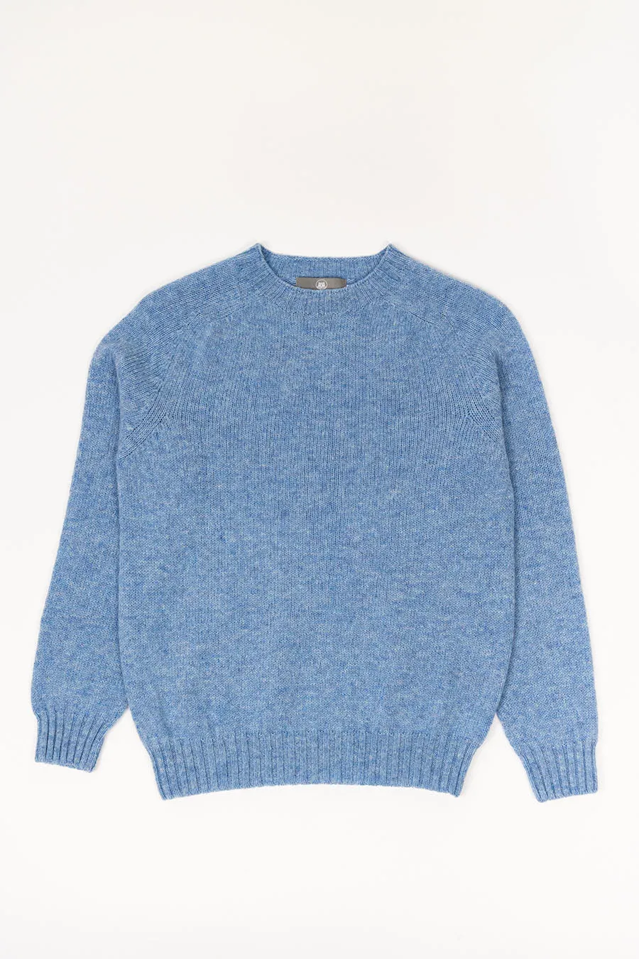 Womens Seamless Saddle Shoulder Shetland Jumper - Ice Blue