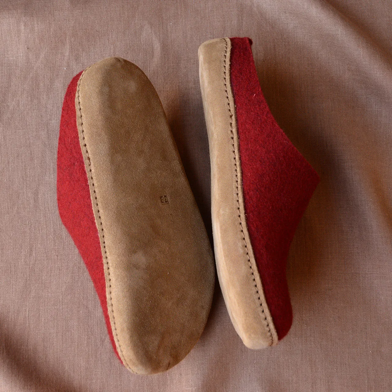 Wool Felt Slippers - Toffel - Rubin (Adults 36-42) *Returning 2025